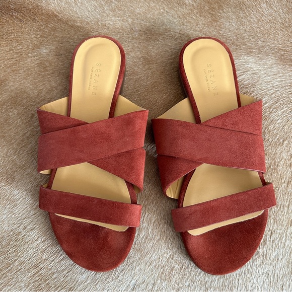 NEW Sezane Agathe low sandals/slides burnt sienna 36 / 6 - Picture 2 of 4